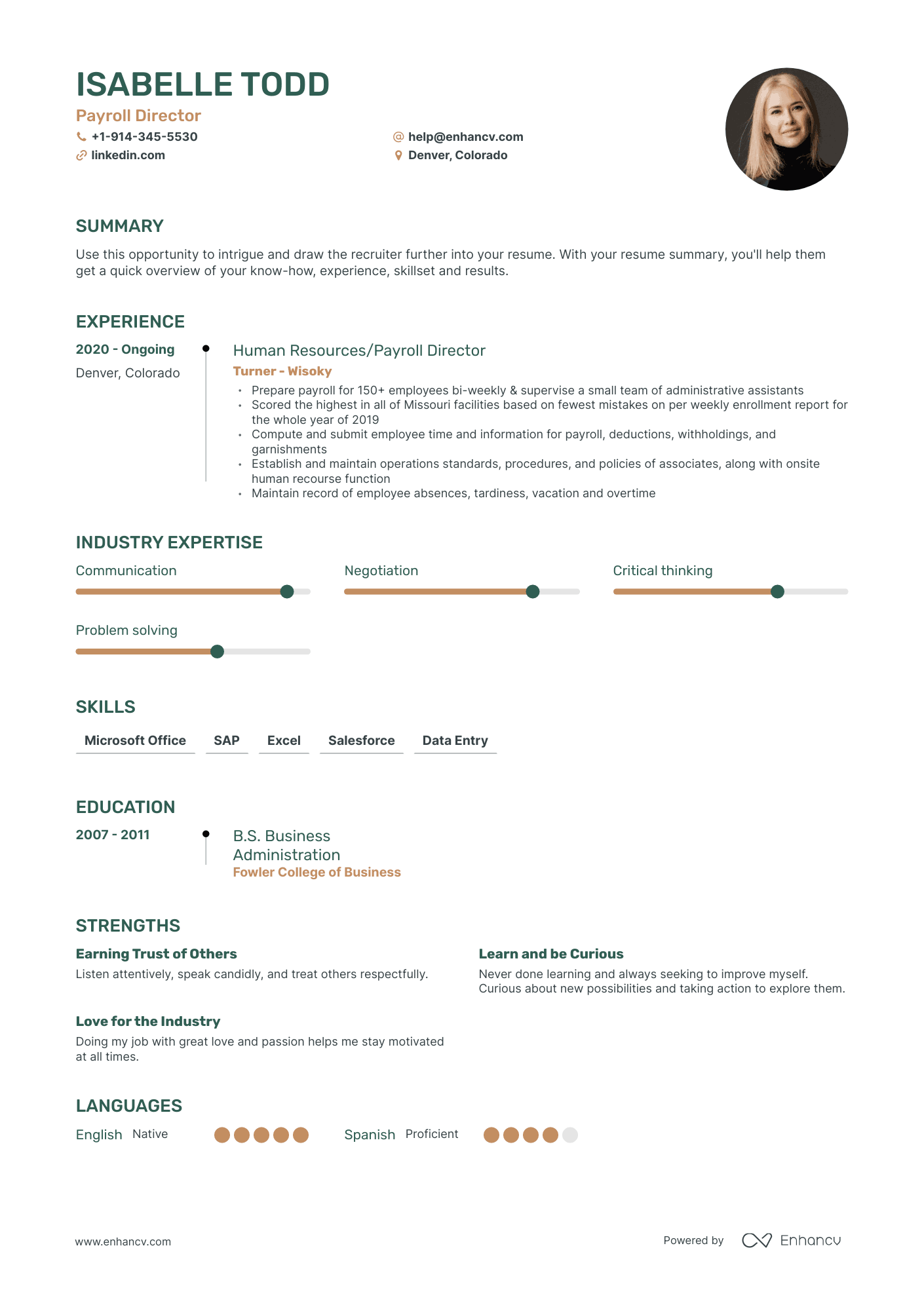 Payroll Director Resume Examples And Guide For 2023 Layout Skills